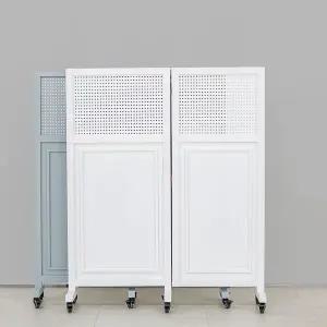 [simplys]바퀴달린 이동형 린도 2단 파티션 (1380) 가림막 원목 이동식 접이식 인테리어 칸막이