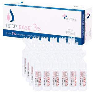 네뷸라이저 240ml / 8.11 FL OZ를 통한 흡입을 위한 Resp-Ease 3% 고장성 식염수 용액 - 폐의 기도 및 혼잡을 제거하는 데 도움 60 x 4ml 바이알