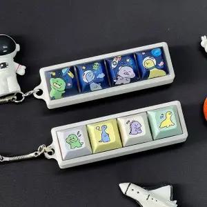 귀여운 동물 공룡 캐릭터 네모 키캡 키링 키홀더 청축 키보드 호환 단품 열쇠고리