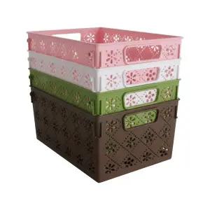 Q 멀티바스켓5호 5905 245x176x126 분,흰,연,갈 1개입