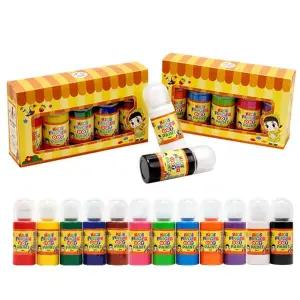(60ml x 12색) 키즈 핑거 도트 페인트 세트/페인터/교육용/물감/미술/놀이/학습/볼/안전/인체/무해/교구
