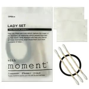 위드모먼트 일회용 레이디세트 100개 면봉 화장솜 헤어링 세트 호텔용 뷰티소품