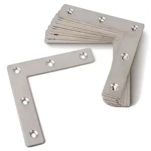 10P 다목적 ㄱ형 평철 80x80mm 꺽쇠 보강 연결 철판/철물/ㄱ자/경첩/선반/가구/ㄱ브라켓/목재/브라켓/