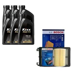 그랜저GN7 2.5 가솔린 킥스 PAO100 0W30 6L 엔진오일 오일필터 에어필터 세트