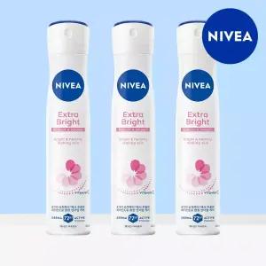 니베아 데오드란트 스프레이 엑스트라 브라이트 200ml 3개