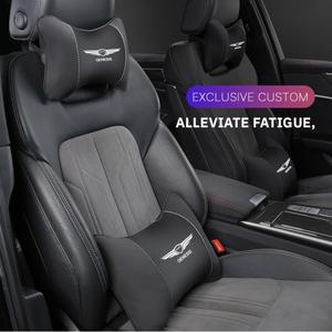 통기성 메쉬가 있는 카시트 머리 받침대, 자동 안전, 및 목 휴식 베개, 쿠션, Genesis G80 GV70 로고