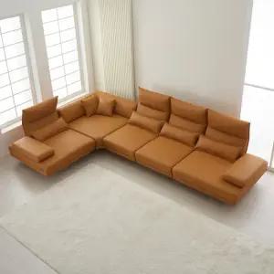 [우관제 갤러리] 오드 6인 코너형 비건레더 가죽 스윙 소파