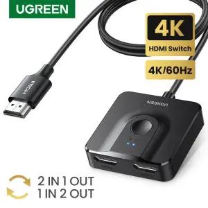 HDMI분배기 UGREEN HDMI 스위치 양방향 호환 Splitter 스위처 박스 33FT 케이블 4K60Hz 2 in 1 Out