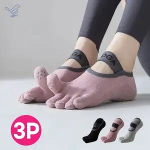 홀리데이 미끄럼방지 논슬립 토삭스 발가락양말 필라테스 요가양말 3켤레세트