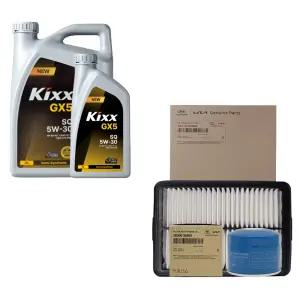 더뉴셀토스 2.0 가솔린 킥스 GX5 5W30 5L 엔진오일 순정 오일필터 에어필터 세트