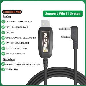 UV-21 UV-5RM USB 프로그래밍 케이블, UV-18 TD-H3 M-5R UV-25 Quansheng UV-K6 K5 CH340 칩 지지대 창 11 라디오 액세서리