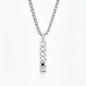 써지컬 블랙 큐빅 꼬임 막대 펜던트 목걸이