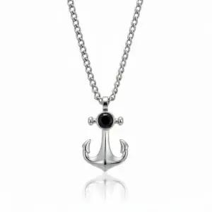 써지컬 블랙 큐빅 앵카 펜던트 목걸이