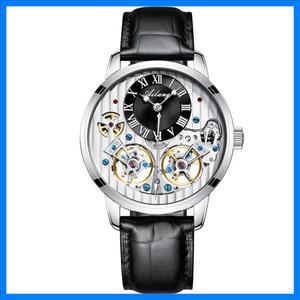 AILANG 시계 남성용 고급 고가 자동 기계식 시계 로마 더블 뚜르비옹 방수 시계.