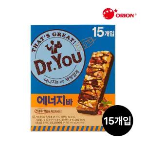 오리온 닥터유 에너지바 600g 40g x 15개입/견과류/등산간식/러닝/학생/탕비실/초코바/아몬드/땅콩/영양간식