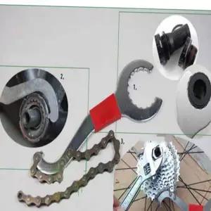 자전거 수리 공구 휴대용 전문 스프라켓 자전거 체인 렌치 프리휠 카세트 분리