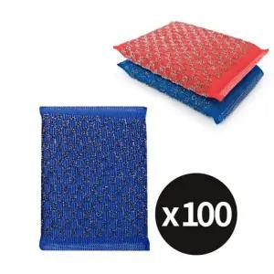 kimspp 업소용수세미 프리미엄 강력수세미 강력다이아 울스텐수세미벌크 130x90x20mm 100개 복원력 좋은