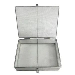 304 스테인리스 소독 바구니 뚜껑 있는 채반망 펀칭볼 구멍 사각 채망 4mm 메쉬망 커버