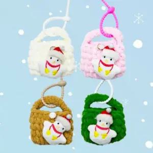 성탄절 크리스마스 추천 눈사람 뜨개 꾸안꾸 가방 실 Zas8+1wRS