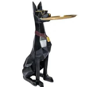 도베르만 장식품 고급 야외 복도 거실 발코니 현관 라운지 대형 조형물 강아지 입구 트레이