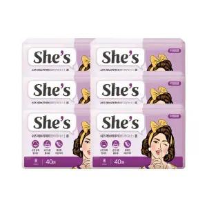 쉬즈 팬티라이너 롱 40매 x 6개 롱라이너