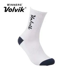 [볼빅] 컬러 블록 남성 중목 스포츠 골프 양말 화이트