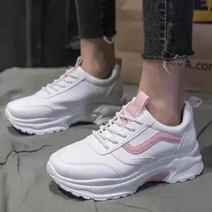 여성 4cm 키높이 운동화 225~250mm 패션 스니커즈 화이트 운동화 발편한 신발 2color