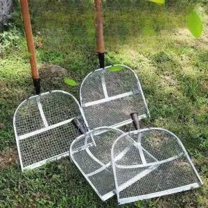 모래채 공사장 철망 자갈 삼태기 메쉬 튀김망 사이즈 0.2 x 0.2cm+1.2m 나무