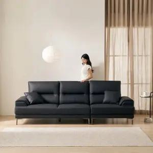 듀베인 프리미엄 천연면피 소가죽 4인용 소파 스툴제외)