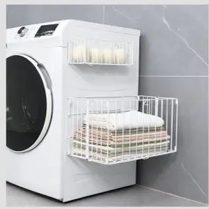 센스 다용도 접이식 무타공 자석 철제 선반 냉장고 세탁기  빨래 바구니 틈새 수납