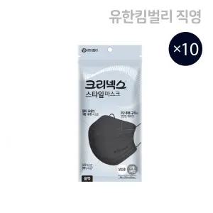 크리넥스 스타일국내생산 마스크플러스 블랙 대형 3p X 10EA 194950