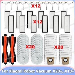 Xiaomi 로봇 청소기 X20+, X10+ / X20 Plus, X10 Plus 메인 사이드 교체 가방 롤러 호환되는 헤파 먼지 걸레 액세서리 브러시 필터 부품