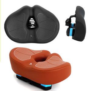 남녀 공용 코 없는 자전거 안장 쿠션 추가 패딩 편안한 와이드 자전거 안장 펠로톤 자전거용 대형 편안한 안장