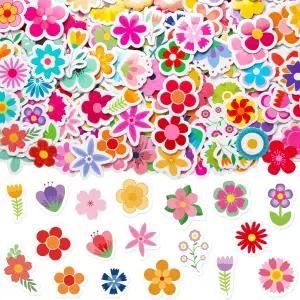 파티 아트 연하장 DIY 공예 스크랩북을 위한 400개 꽃 폼 스티커 모듬 봄 여름 다채로운 모양의 셀프 접착