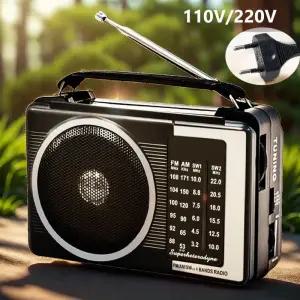 휴대용 FM AM SW 라디오 클래식 빈티지 멀티 밴드 수신기 내장 스피커 지원 D 배터리 AC110/220V 전원 공급
