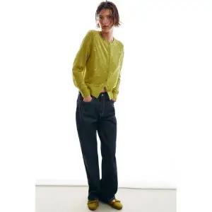 ZARA 스팽글 니트 재킷 - 그린