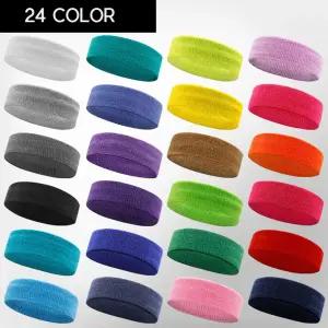 24컬러 머리밴드 운동 헤어밴드 땀흡수 헤어띠 머리 밴드 손목 보호대 아대 스포츠 땀흘림방지 세트