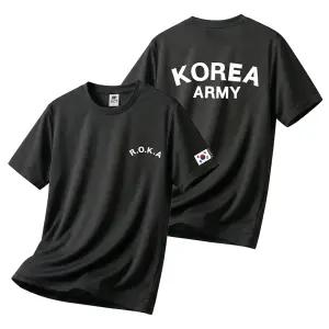 코리아 아미 로카 반팔 티셔츠 쿨 드라이 핏 라운드넥 반팔티