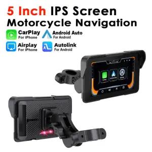 5 인치 오토바이 무선 CarPlay 및 안드로이드 자동 GPS 네비게이션 화면 디지털 방수 BT5.0 For IOS 10+