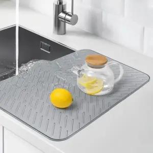 싱크대매트 실리콘롤매트 접이식건조 식기건조대 주방건조매트 물빠짐 매트 설거지건조대 자동 배수 실리콘
