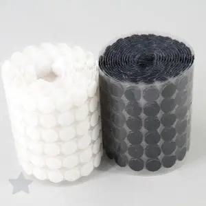 의류 수선 공예 재봉 원형 찍찍이 접착 단추 흰색 색상 탈부착 고정 패드 옷