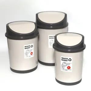 15리터 푸시 휴지통 대 원형 스윙 쓰레기통