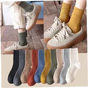 여성 데일리 골지 무지 면 소재 간절기 가을 겨울 착용 컬러 다양 패션 중목 양말