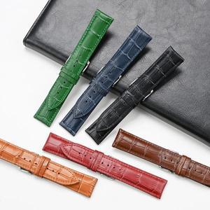 가죽 시계 밴드 스트랩 12/13/14/15/16/17/18/19/20/21/22/23/24/26mm 퀵 릴리즈 남녀 공용 소가죽 팔찌
