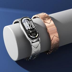 Mi Band 10 9 8 스트랩 팔찌 for Xiaomi 스마트 밴드 9 팔찌 금속 나사없는 스테인레스 스틸 Miband 10 스