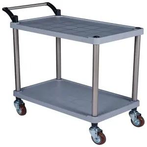 카트 서빙카 플라스틱 2단 특대 회색(소폭)바퀴