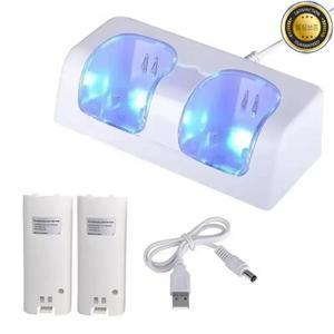 Wii 게임 패드 용 2800mAh 충전식 배터리 2 포트 스테이션 듀얼 원격 도크