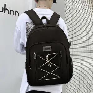 [퍼니메이커]끈포인트 큰백팩 캐주얼 데일리가방 대용량 여행 백팩 학생가방 새학기백팩 신학기백팩 신학기