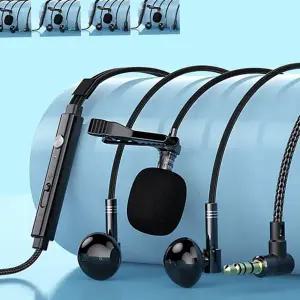 클립형 유선 라이브 마이크 이어폰 게이밍 핸드폰 유선 이어폰 스마트폰