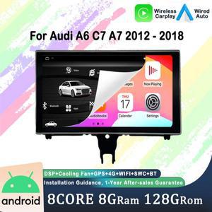 안드로이드 15 카 라디오 멀티미디어 플레이어 9인치 (아우디 A6 C7 A7 2012-2018용) GPS 네비게이션 WIFI